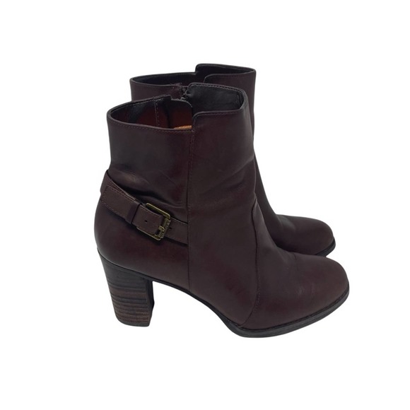 Lauren Ralph Lauren Shoes - Lauren Ralph Lauren Cabrey Brown Leather 3” Stacked Heeled Ankle Booties Size 6B